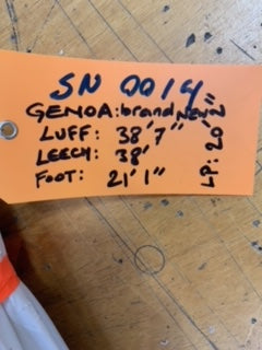 Genoa - Sail Technologies - $900.00 - (Sku=0014, LU=38.58', LE=38', FT=21.05', LP=20.1')