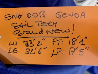 Genoa - Sail Technologies - $1,500.00 - (Sku=0018, LU=33.2', LE=32.5', FT=18.07', LP=17.44')