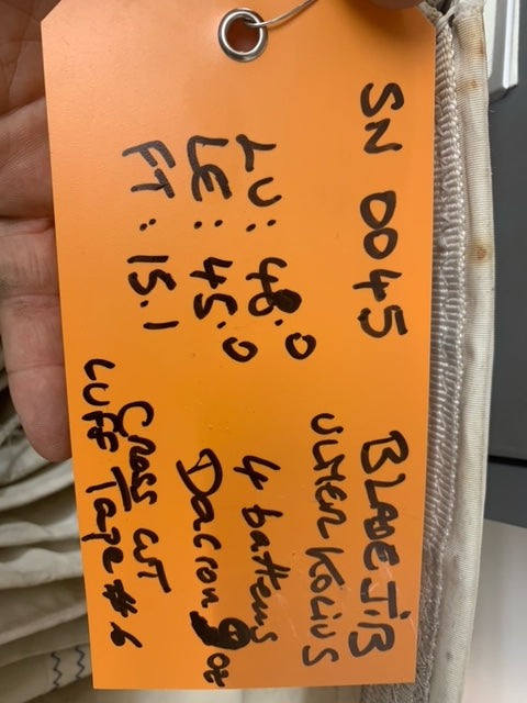 Jib - Ulmer Kolius (UK Sailmakers) - $650.00 - (Sku=0045, LU=48', LE=45', FT=15.1', LP=')