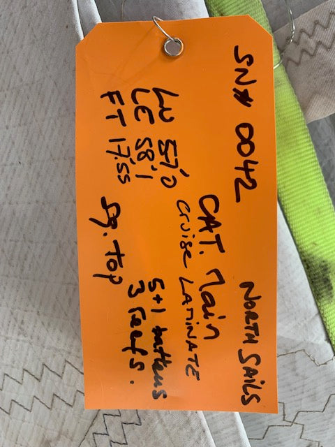 Main - North Sails - $100.00 - (Sku=0042, LU=57.0', LE=58.1', FT=17.55', LP=')