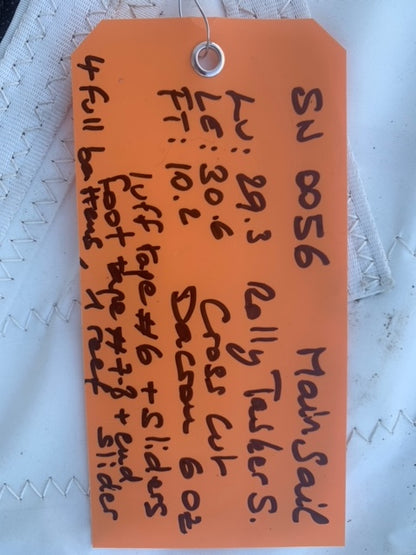 Main - Rolly Tasker Sails - $100.00 - (Sku=0056, LU=29.3', LE=30.6', FT=10.2', LP=')